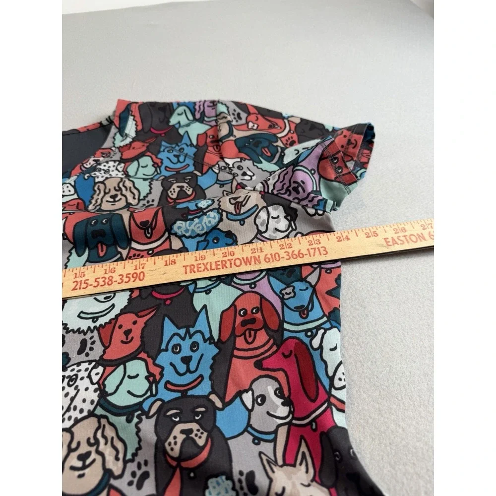 Skechers By Barco Scrub Top XL Dogs Print V Neck Nurse Veterinary Pet Clinic
